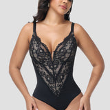 Sorelyne® Sexy Plunge Lace Shapewear Bodysuit With Hook Crotch