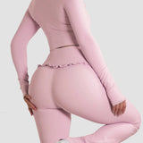 Ballet Ruffled Long Sleeve Sports Top