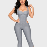 Halter Cutout Backless Skinny Bandage Capri Jumpsuit