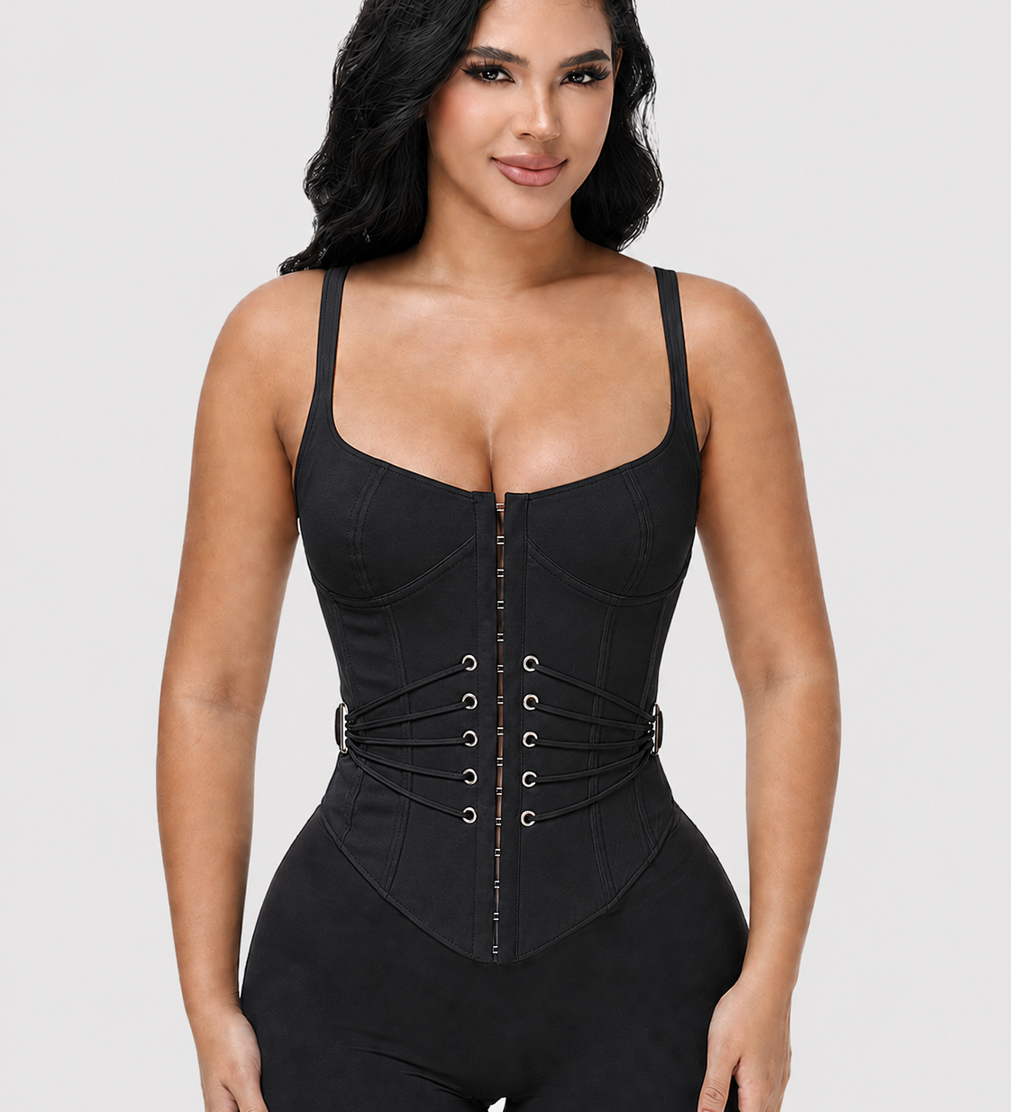 Adjustable Strap Front Hook Hourglass Corset