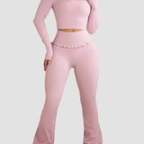 Ballet Ruffle Sports Tight-Fitting Height Elasticity Fitness Yoga Set