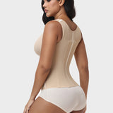 V Neck Underwire Cup Wide Adjustable Strap Zipper Waist Trainer Shaping Vest