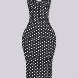 Sexy Women's Slim-Fit Stretchy Classic Polka Dot Maxi Dress
