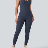 UltraSculpt™ V Neck Tummy Control Butt Lifting Workout Jumpsuit with Pockets