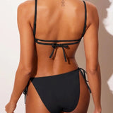 Side Cutout Backless Adjustable Strap One Piece Swimsuit
