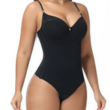 Adjustable Strap Thong Bodysuit Lace Up Back Tummy Control Shapewear