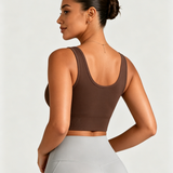 U Neck Sleeveless Seamless Crop Yoga Tank Top