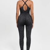 High Compression Zip Front Deep V Adjustable Strap Shapewear Jumpsuit