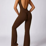 Sleeveless Butt Lifting Flare Jumpsuit