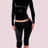 Zip Up Top Capri Pants Two Piece Sculpted Set
