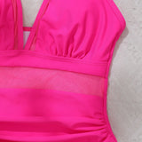 Sexy Deep V Mesh Backless One Piece Shapewear Swimsuit