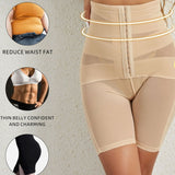 High Waist Stretchy Mesh Shaping Shorts with Adjustable Buckle