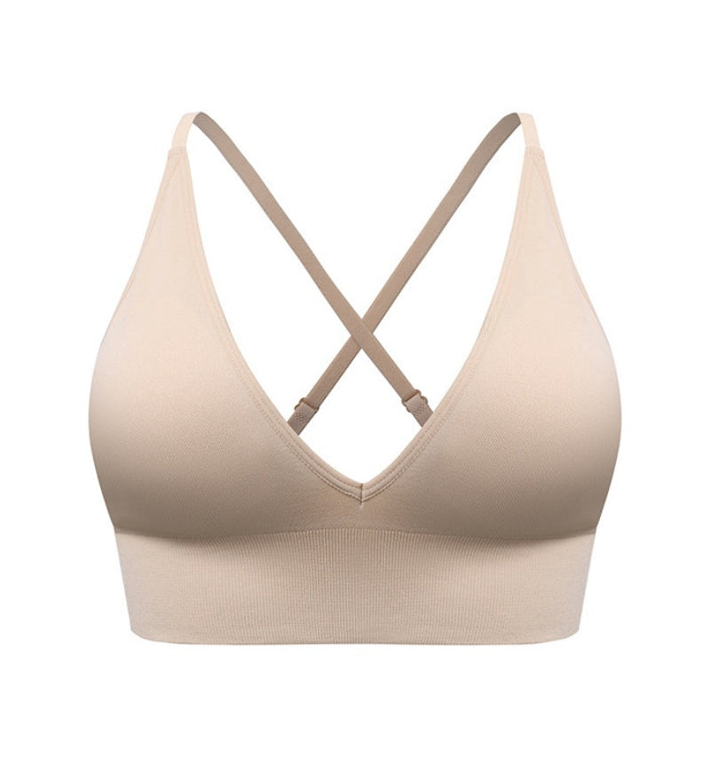 Deep V Triangle Cup Beautiful Back Bra With Adjustable Strap