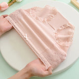 High Waisted Comfortable Cotton Breathable Panties With Lace Trim