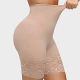 Lace Trimmed High Waist Tummy Control Butt Lift Shaping Shorts
