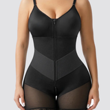 High Compression V-shaped Waist Belt Tummy Control Zipper Full Body Shapewear