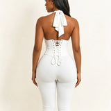 Hourglass Figure The Corset Body Shaper Waist Cincher Capri Jumpsuit Two-Piece Set
