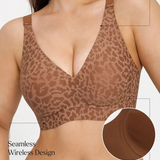 Leopard Print Wireless Full Coverage Support Bra