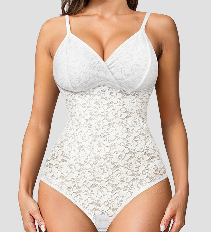 Sexy Lace Shapewear Bodysuit Tummy Control Thong Body Shaper