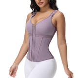 Sorelyne® Women's Boned Latex Zipper Corset Tummy Control Body Shaper Vest With Bra
