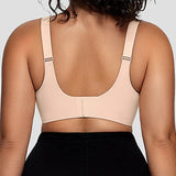 Mesh Patchwork V Neck Comfort Seamless Push up Shaping Bra