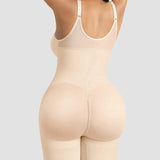 Full-Body Compression Girdle Shaper with Mesh Thigh Panels