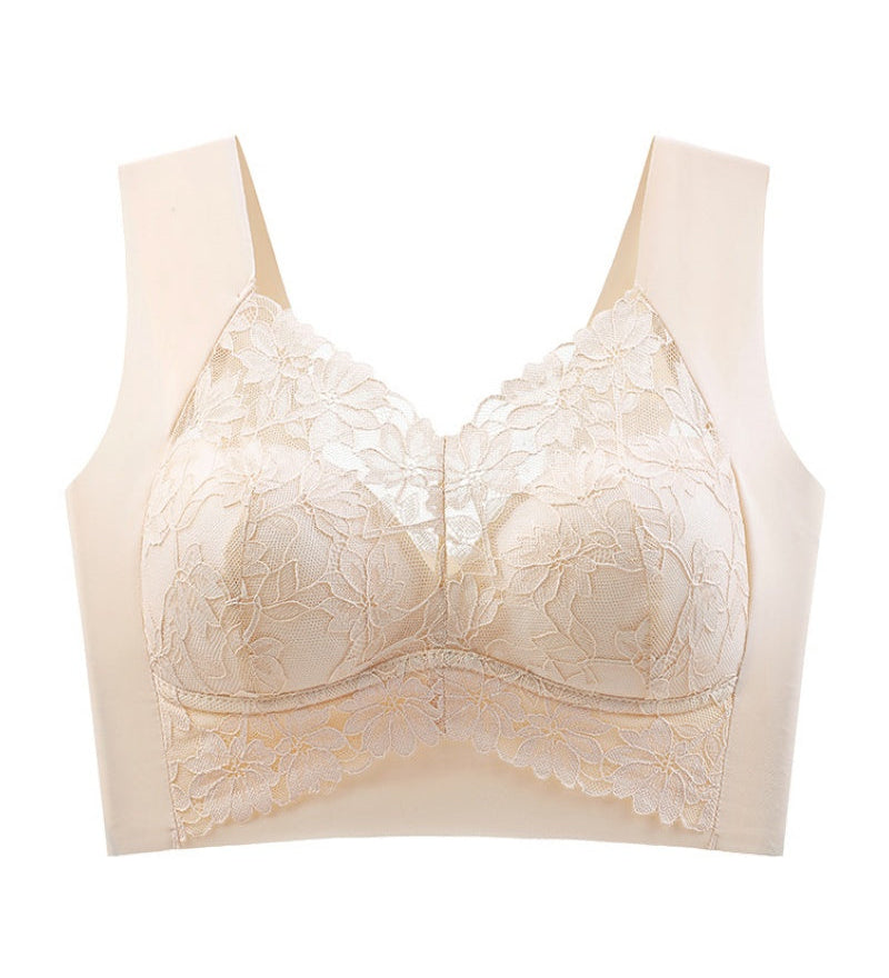 Widen Straps Lace Seamless Breathable Wire Free Vest Bra