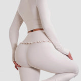 Ballet Ruffled Long Sleeve Sports Top