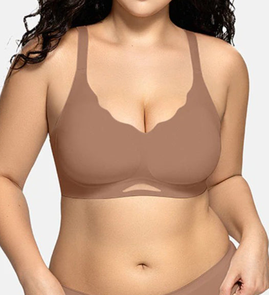 Women's Solid Seamless Breathable Wireless Push Up Bra
