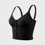 Underwire Front Zipper Corset Shaping Bra with Adjustable Straps