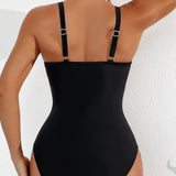 Sexy Deep V Mesh Backless One Piece Shapewear Swimsuit
