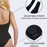 Deep V Seamless Backless Triangle Shapewear Bodysuit with Front Zipper