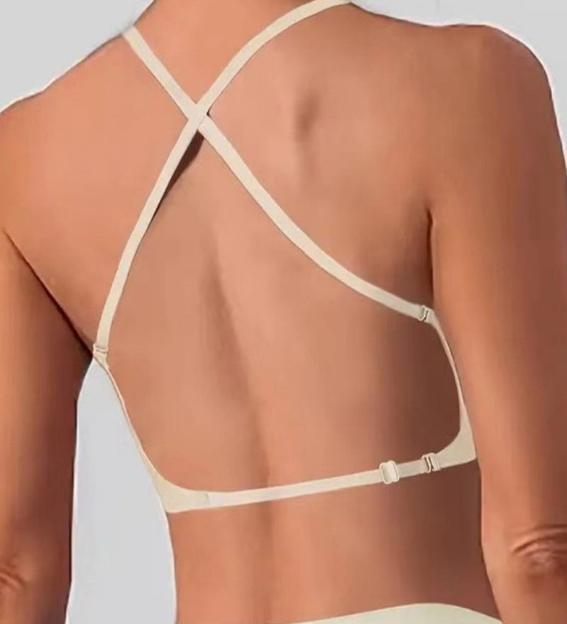 U Shaped Backless Seamless Wire Free Push Up Bra