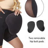4 Row Button High Waist Hip Lift Shaping Shots With Removable Pads