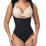 Open Bust Adjustable Strap Tummy Control Thong Bodysuit Zipper Shaper