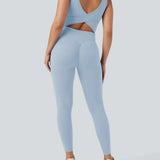 UltraSculpt™ V Neck Tummy Control Butt Lifting Workout Jumpsuit with Pockets
