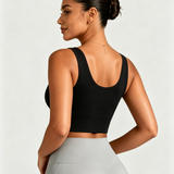 U Neck Sleeveless Seamless Crop Yoga Tank Top