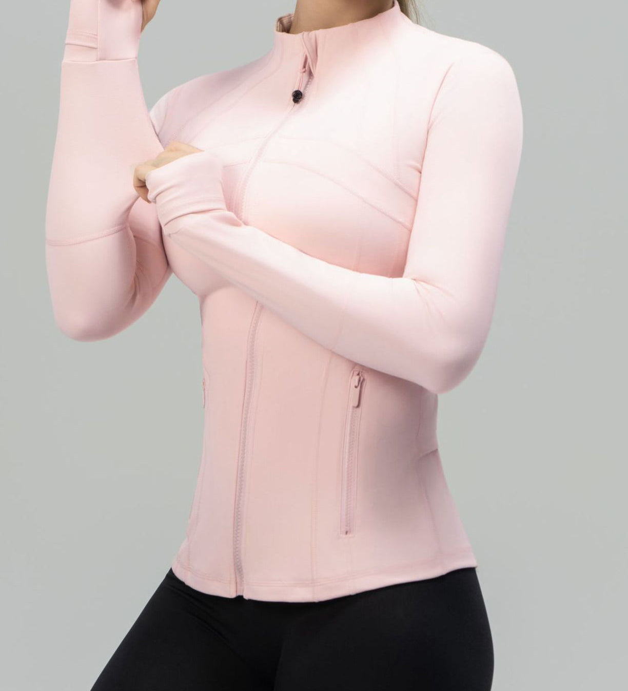Long Sleeve Cropped Workout Coat Fitted Yoga Jacket