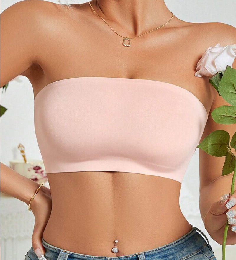 Wireless Strapless Bandeau Bra Seamless Stretch Non Padded Push Up Bralette
