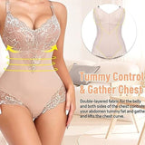 Lace V neck Tummy Control Sculpting Full Body Shapewear Bodysuit