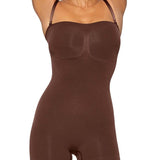 Slimming Sleeveless Bodysuit With Removable Shoulder Strap