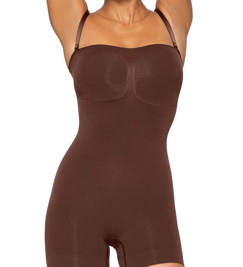 Slimming Sleeveless Bodysuit With Removable Shoulder Strap
