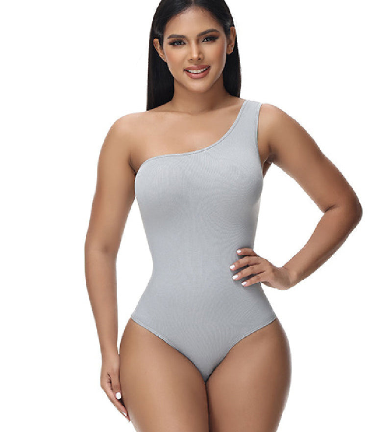 Sorelyne® Sexy Ribbed One Shoulder Sleeveless Tank Top Tight Stretch Bodysuit