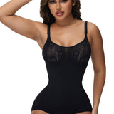 Sorelyne® Sexy Seamless Jacquard Bodysuit Tummy Control Spaghetti Strap Shapewear