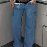 Women's Cargo Pants Hip-lifting High Waist Multi-pocket Fashionable