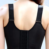 Women Side Support Longline Corset Wire-free Push Up Bra Adjustable Wide Straps