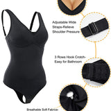 Tummy Control Slim Body Shaper Deep V-Neck Thong Bodysuits