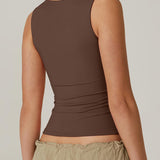 Women's Basic Square Neck Sleeveless Double-Layer Tank Tops Shaping Vest