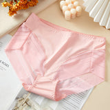 Women's Sexy Seamless Hollow Stripe Mesh Underwear Mid Waist Thong Shaping Briefs