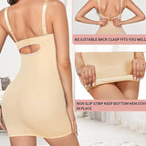 Smooth Full Slip Strapless Tummy Control Bodycon Shapewear Dresses With Built In Bra